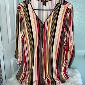 Robert Louis striped zipper top size XL